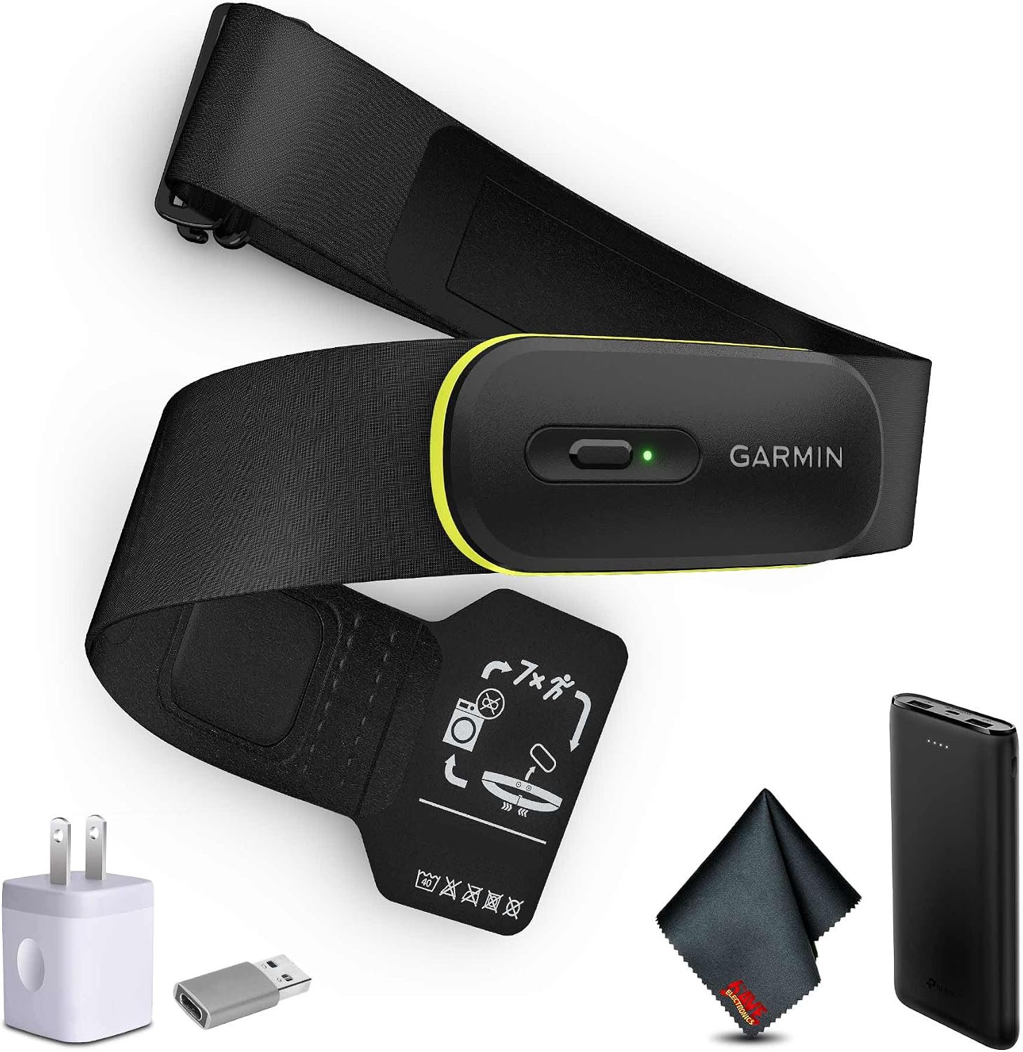 Garmin HRM 600 Chest Strap Heart Rate Monitor, M-XL​ Bundle with USB3.0 to Type-c Female Adapter Space Gray + More