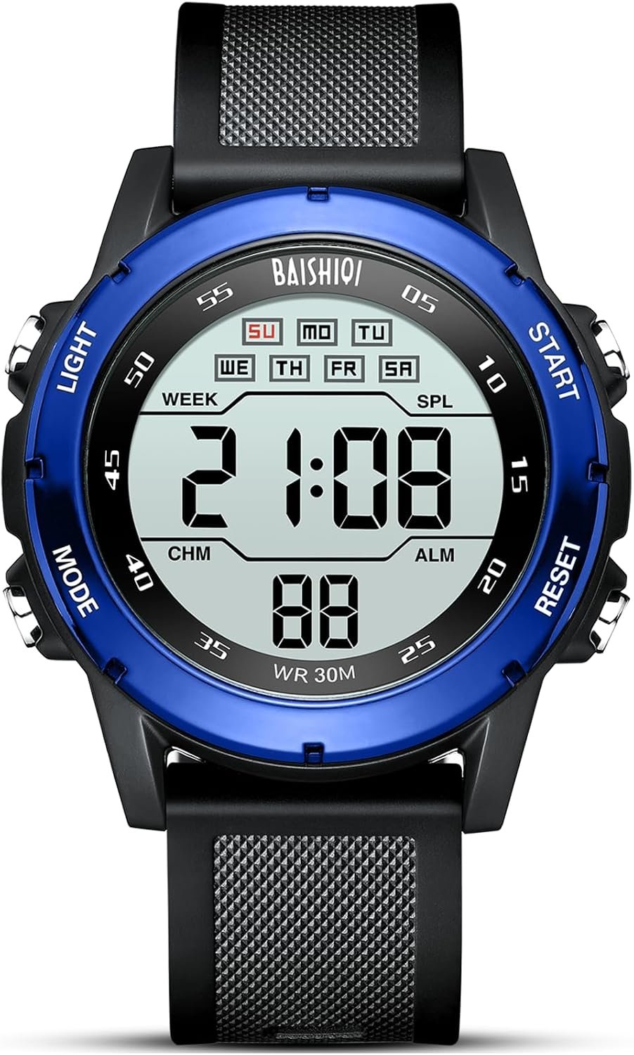 Mens Watches Digital Watches for Men Casual Sports Military Waterproof Wrist Watches Stopwatch Silicone Band with LED Backlight/Alarm/Timer/Date