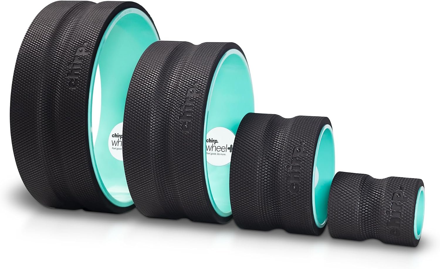 Chirp Wheel Foam Roller – Targeted Back & Neck Relief, Lumbar Spine Stretcher, Spinal Decompression Back Stretcher, Massage Roller with Density Foam for Physical Therapy, Supports 500lbs, 4-Pack Mint