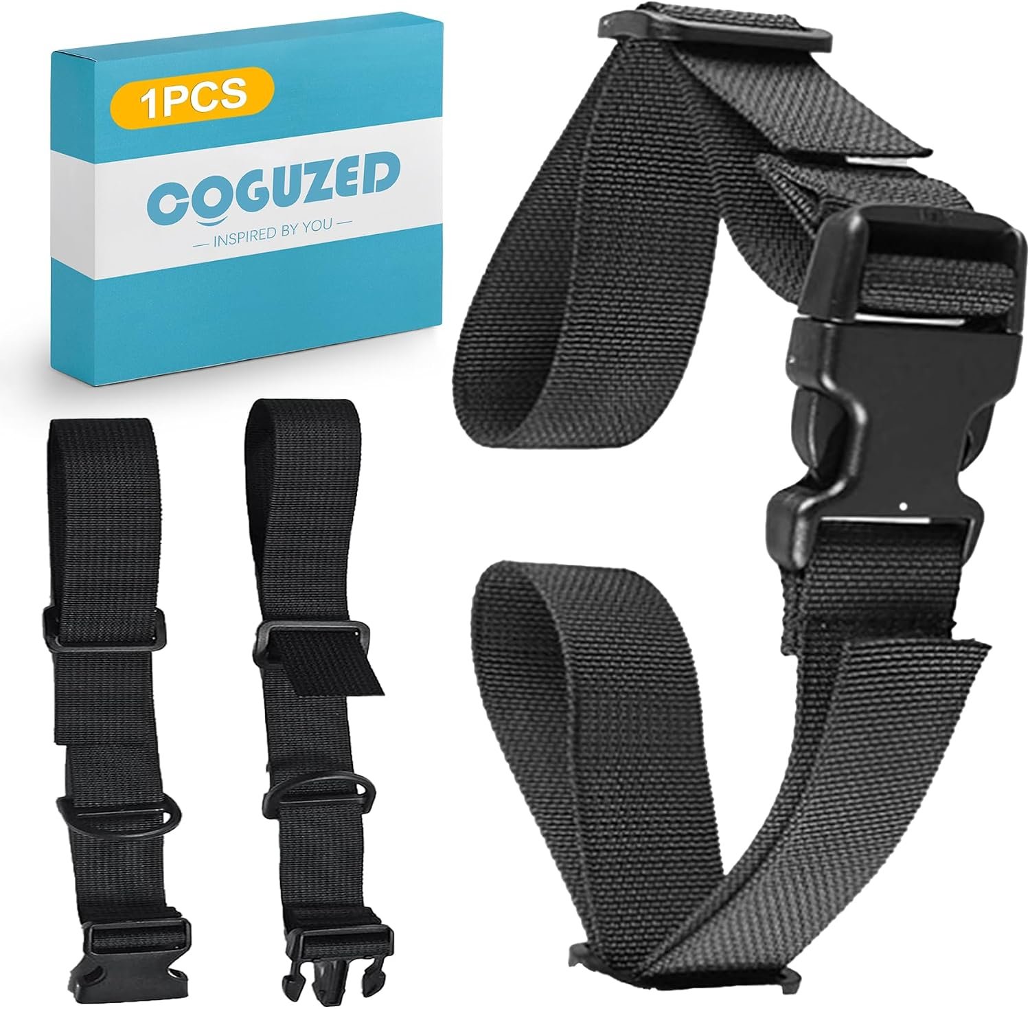 CoguZed 1 Pack Heavy Duty Adjustable Chest/Sternum Strap – Universal Backpack Add-On with Quick Release Buckle & Clip for Enhanced Comfort & Safety
