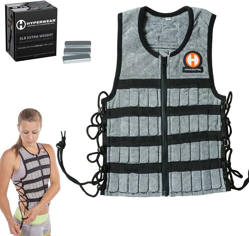 Hyperwear Hyper Vest PRO Adjustable Weighted Vest for Men and Women — Running, Walking, HIIT, Bone Density & Osteoporosis Exercise — No-Bounce Steel Micro-Weights, Slim Fit, Up to 40 lbs