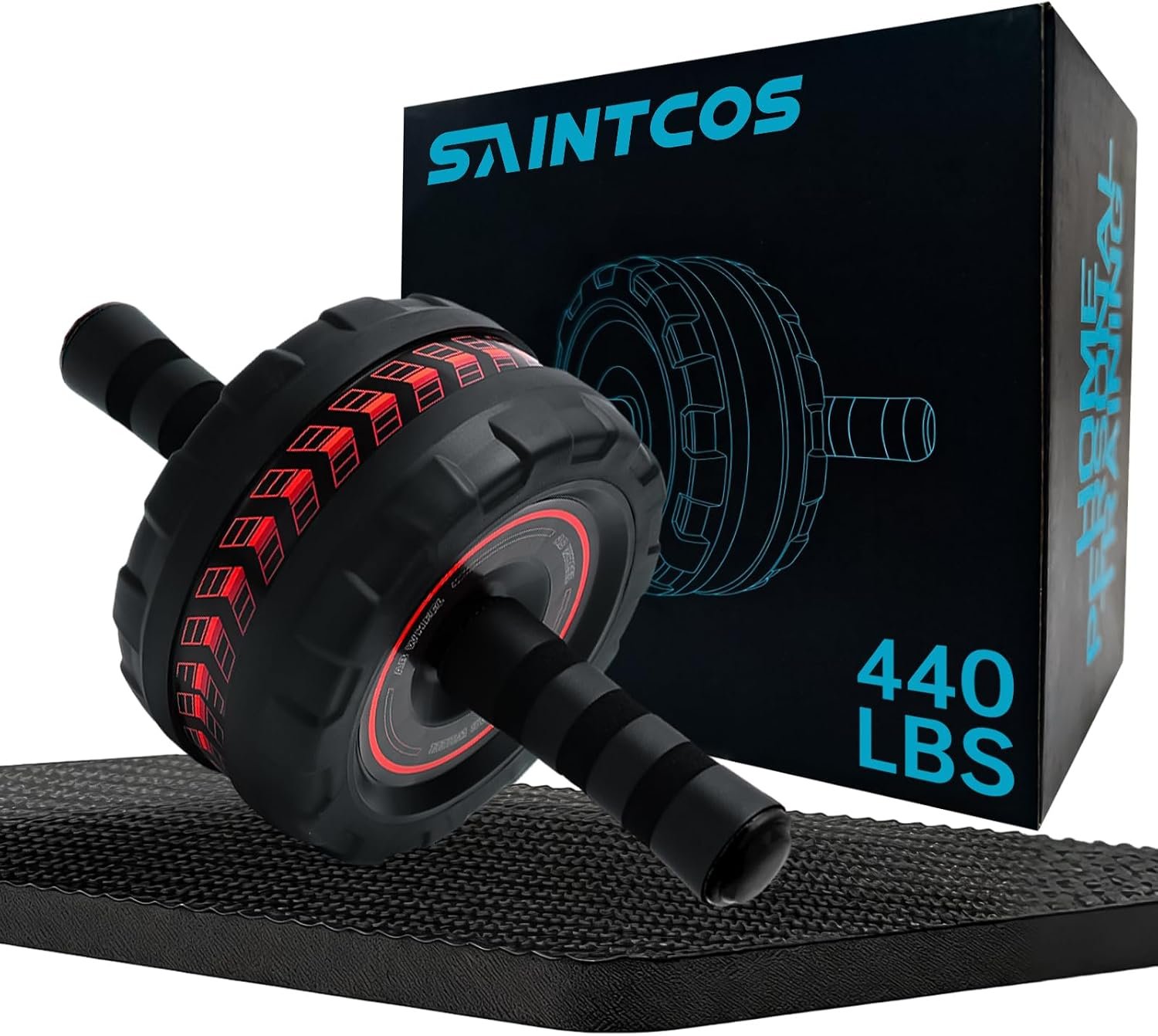 Ab Roller Wheel for Abs Workout – Core Strength Training Equipment for Home Gym with Knee Pad, Abdominal Exercise Wheel for Men and Women