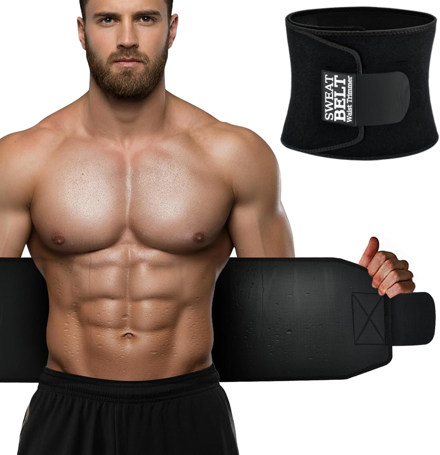 AMZBOSS Waist Trainer for Women & Men, Waist Sweat Band, Belly Band Sweat Belt, Stomach Wrap, Body Shaper Belt Trimmers