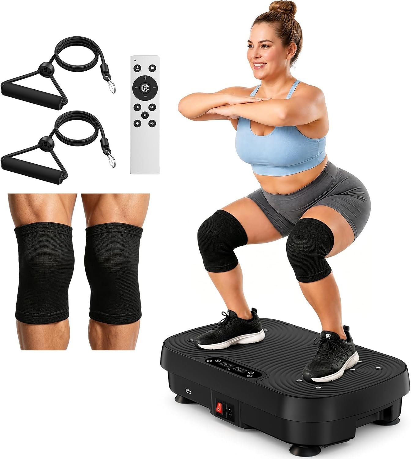 Vibration Plate for Lymphatic Drainage, Vibration Plate Exercise Machine, 130 Levels Vibrating Plate with Bluetooth, Shaker Plate with 450 Lbs Capacity Weight Loss Workout Equipment for Home