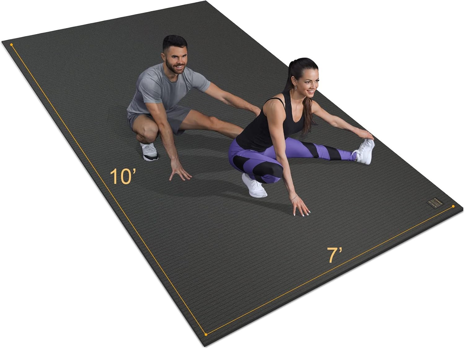 Gxmmat Extra Wide Large Exercise Mat 12’x7’/10’x7/8’x7(7mm), Thick Workout Mats for Home Gym Flooring, High-Density Durable Cardio Mat, Shoe Friendly, Perfect for Plyo, MMA, Jump Rope, Weight, Fitness
