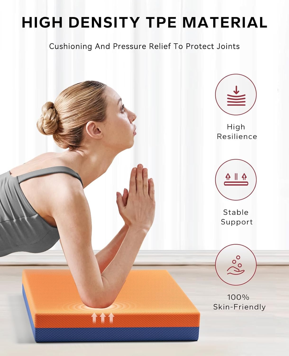 HAPBEAR Exercise Balance Pad – 15″x12″ Non-Slip Textured Bottom Stability Training Mat – 2.25″ Thick Soft Cushioned Foam for Physical Therapy, Core Training & Home Workouts
