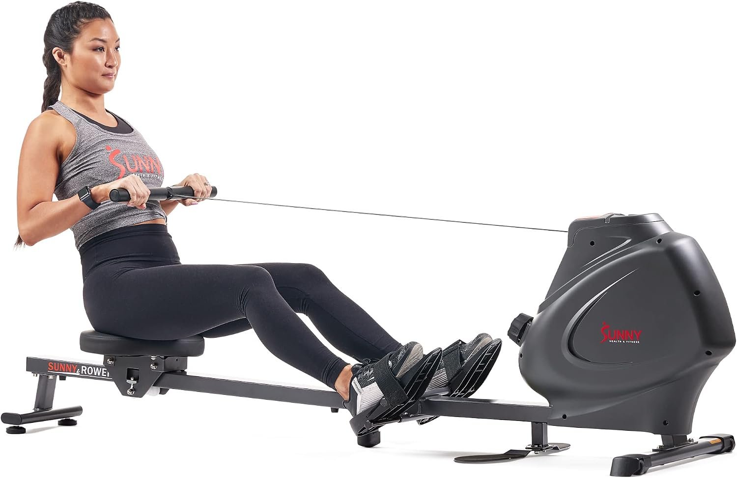 Sunny Health & Fitness Premium Magnetic Rowing Machine Interactive Rower with Optional Exclusive SunnyFit® App and Smart Bluetooth Connectivity – ‎SF-RW5941SMART