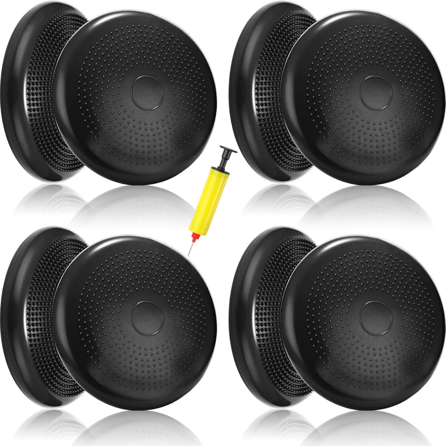 Jerify 4 Pcs Wiggle Seat Flexible Inflated Wobble Cushion Stability Balance Pad Balance Disc Sensory Seat for Men Women Fitness Physical Exercise Improving Posture Home Office