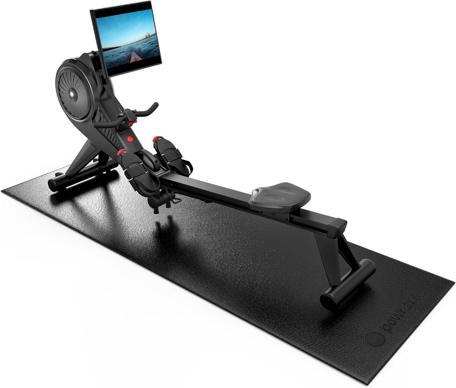 Powr Labs Rowing Machine Mat, Treadmill Mat for Carpet & Hardwood Floors – Rower Mat for Hydrow, Concept 2, Peloton Rower, Exercise Equipment, Gym Equipment