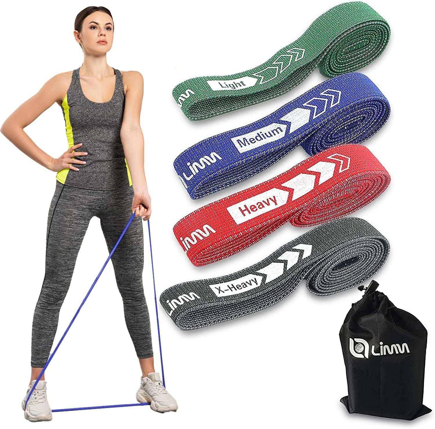 Fittest Pro by Limm Resistance Bands for Legs and Butt, Fabric Exercise Loop Bands Yoga, Pilates, Rehab, Fitness and Home Workout, Strength Bands for Booty