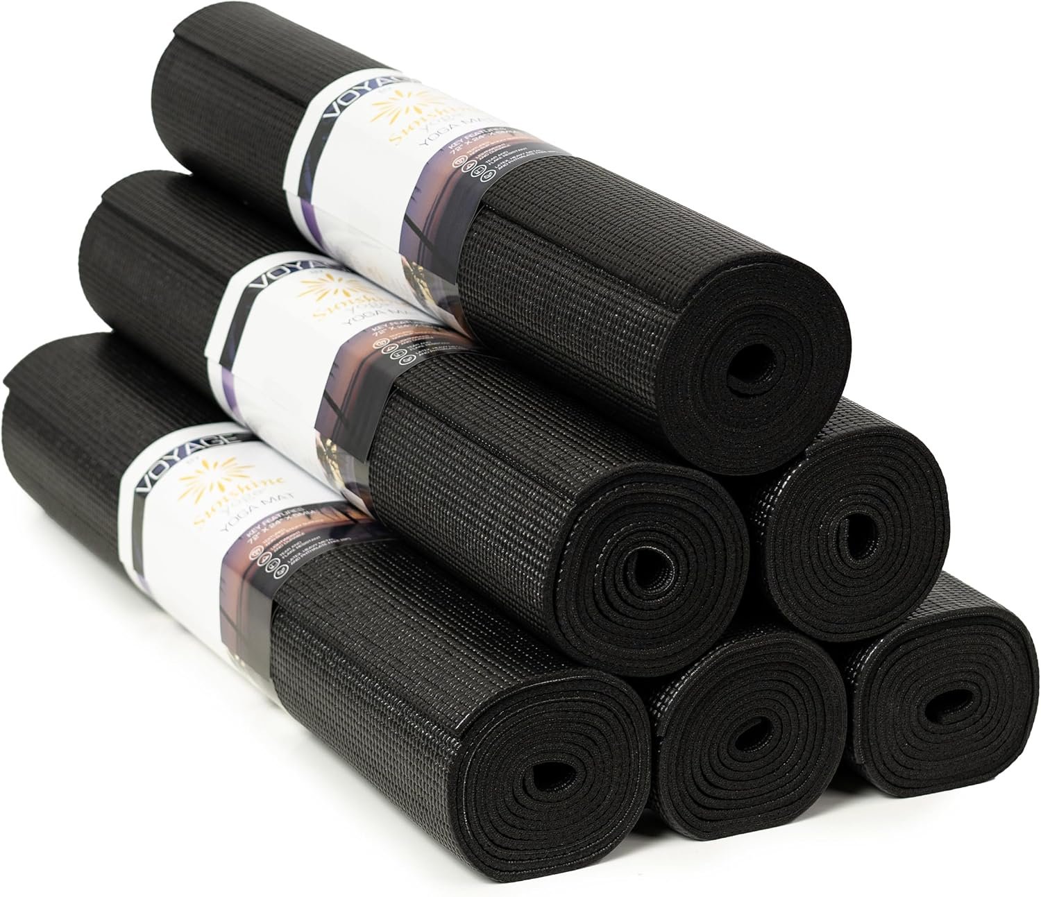 6 Pack Voyage Yoga Mat, 72″x24″x5mm Thick