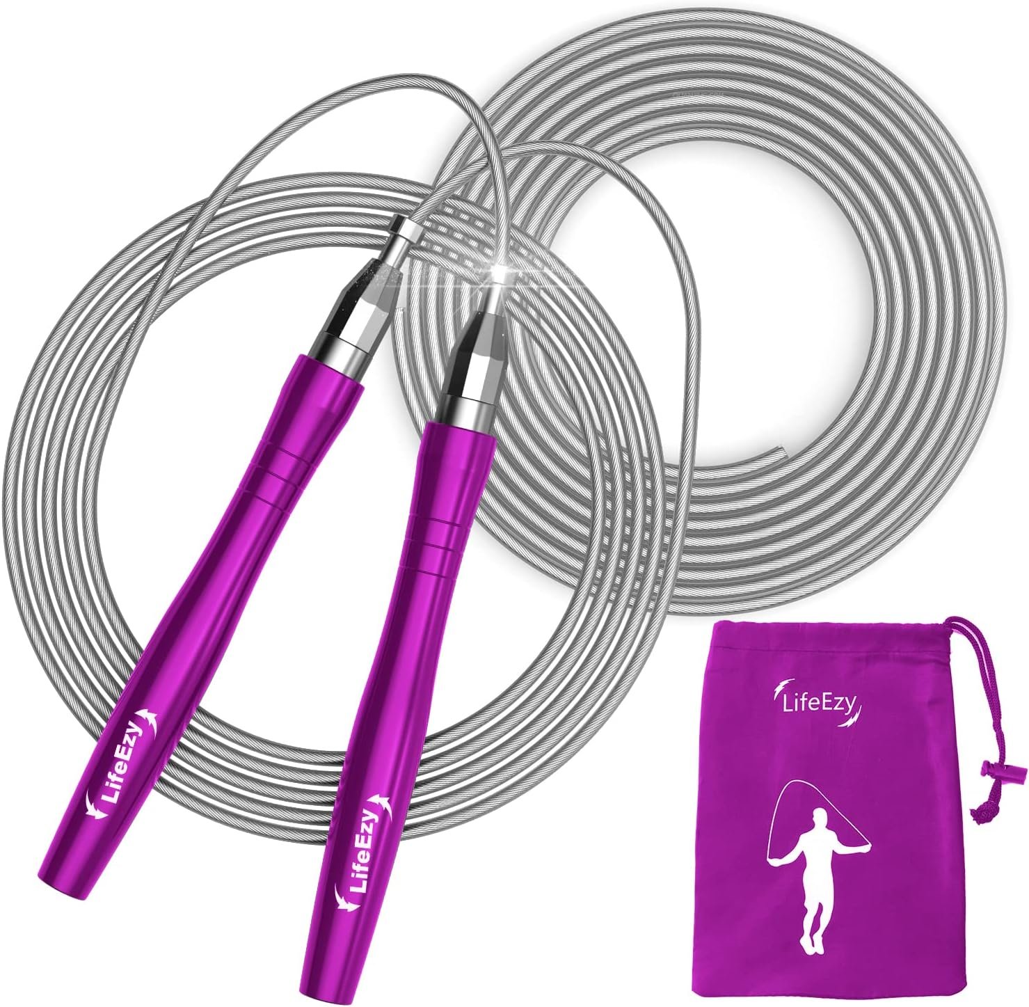 Jump Rope, High Speed Weighted Jump Rope – Premium Quality Tangle-Free – Self-Locking Screw-Free Design – Jump Ropes for Fitness – Skipping Rope for Workout Fitness, Crossfit & Home Exercises