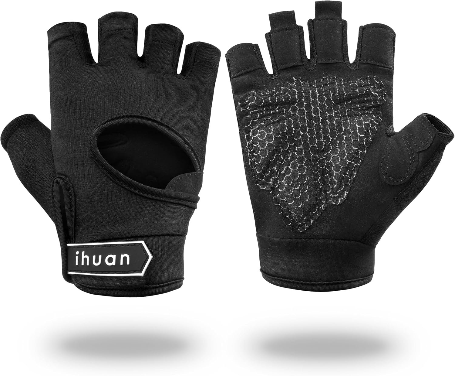 ihuan New Breathable Workout Gloves for Women & Men – No More Sweaty & Full Palm Protection Gym Exercise, Cycling， Fitness, Weightlifting, Pull-ups, Deadlifting, Rowing