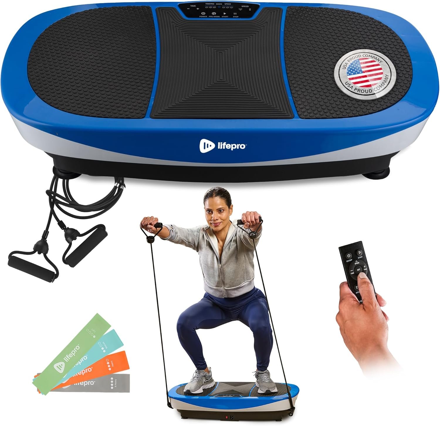 Lifepro Rumblex Max 4D Vibration Plate Exercise Machine — 3 Motors, 500 lb Capacity Whole Body Vibrating Platform Machine with Resistance Bands — Vibration Plate for Lymphatic Drainage & Muscle Toning