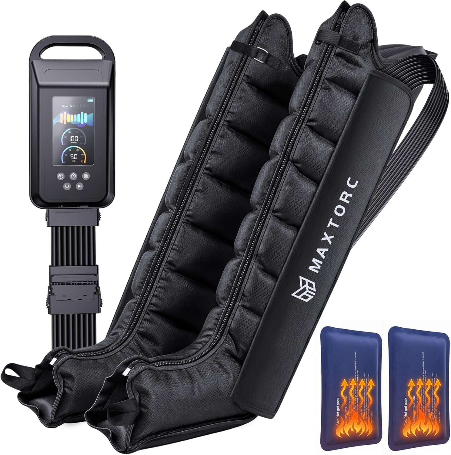 Compression Recovery Boots, 8 of Chambers Air Boots Pressotherapy Boots 50-250 mmHg, Full Leg Compression Massager for Improved Circulation, Lipedema, Lymphatic Leg Massager, Pain Relief