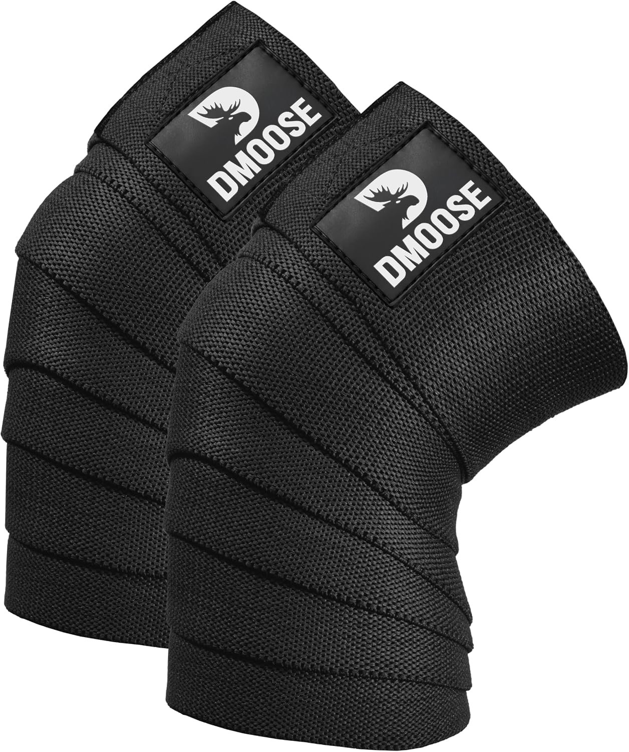 DMoose Fitness Knee Sleeves for Weightlifting (Pair) 78″ Knee Wraps for Squats, Powerlifting & Joint Stability