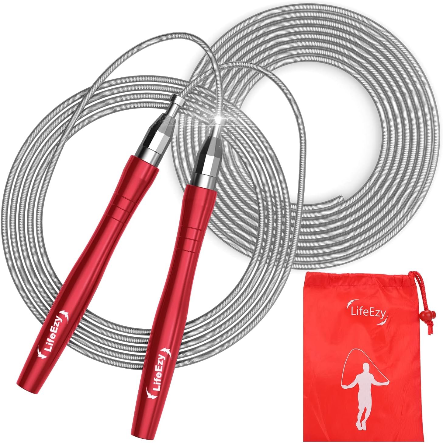 Jump Rope, High Speed Weighted Jump Rope – Premium Quality Tangle-Free – Self-Locking Screw-Free Design – Jump Ropes for Fitness – Skipping Rope for Workout Fitness, Crossfit & Home Exercises