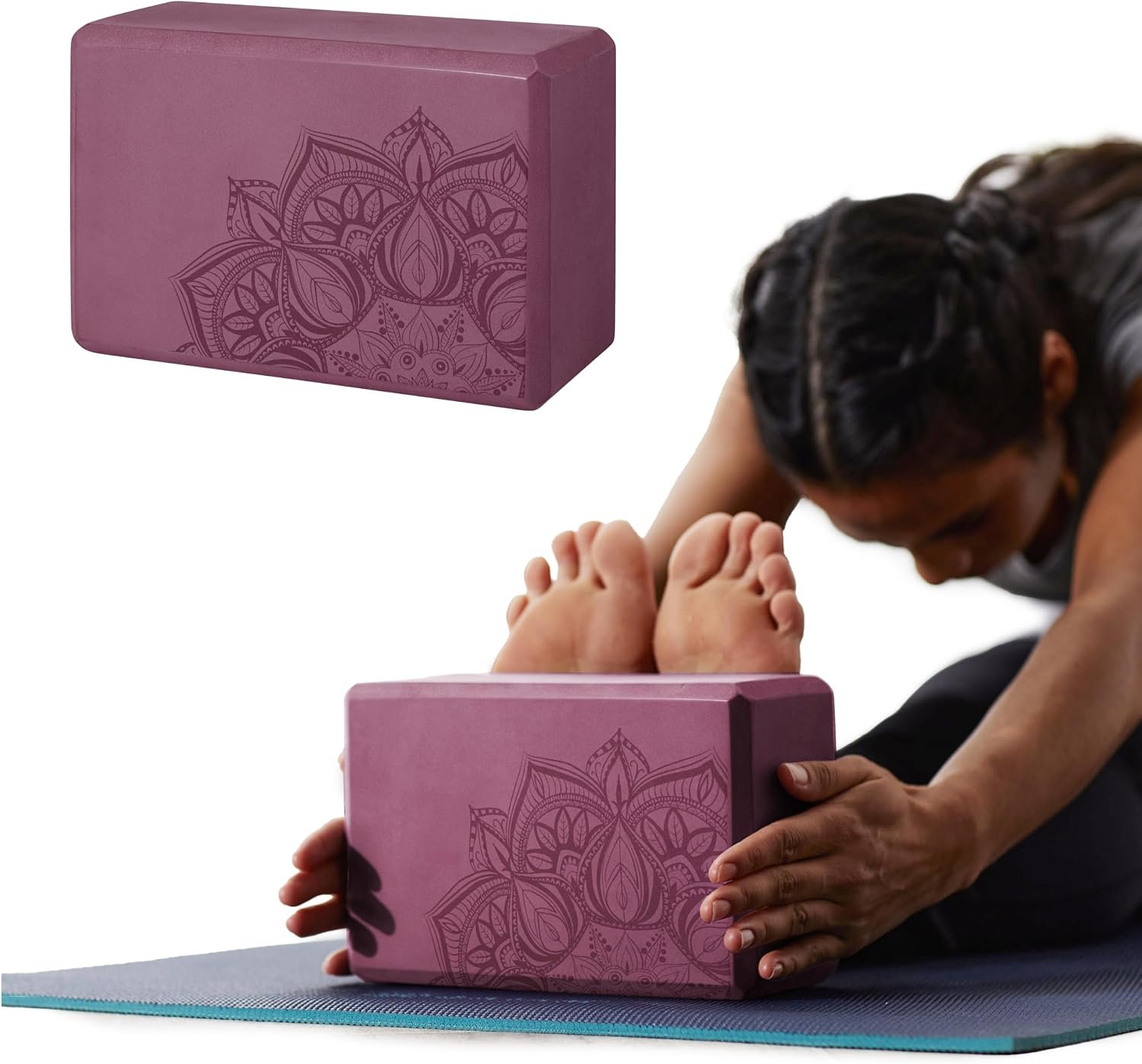 Gaiam Yoga Block – Supportive Latex-Free Eva Foam – Soft Non-Slip Surface with Beveled Edges for Yoga, Pilates, Meditation