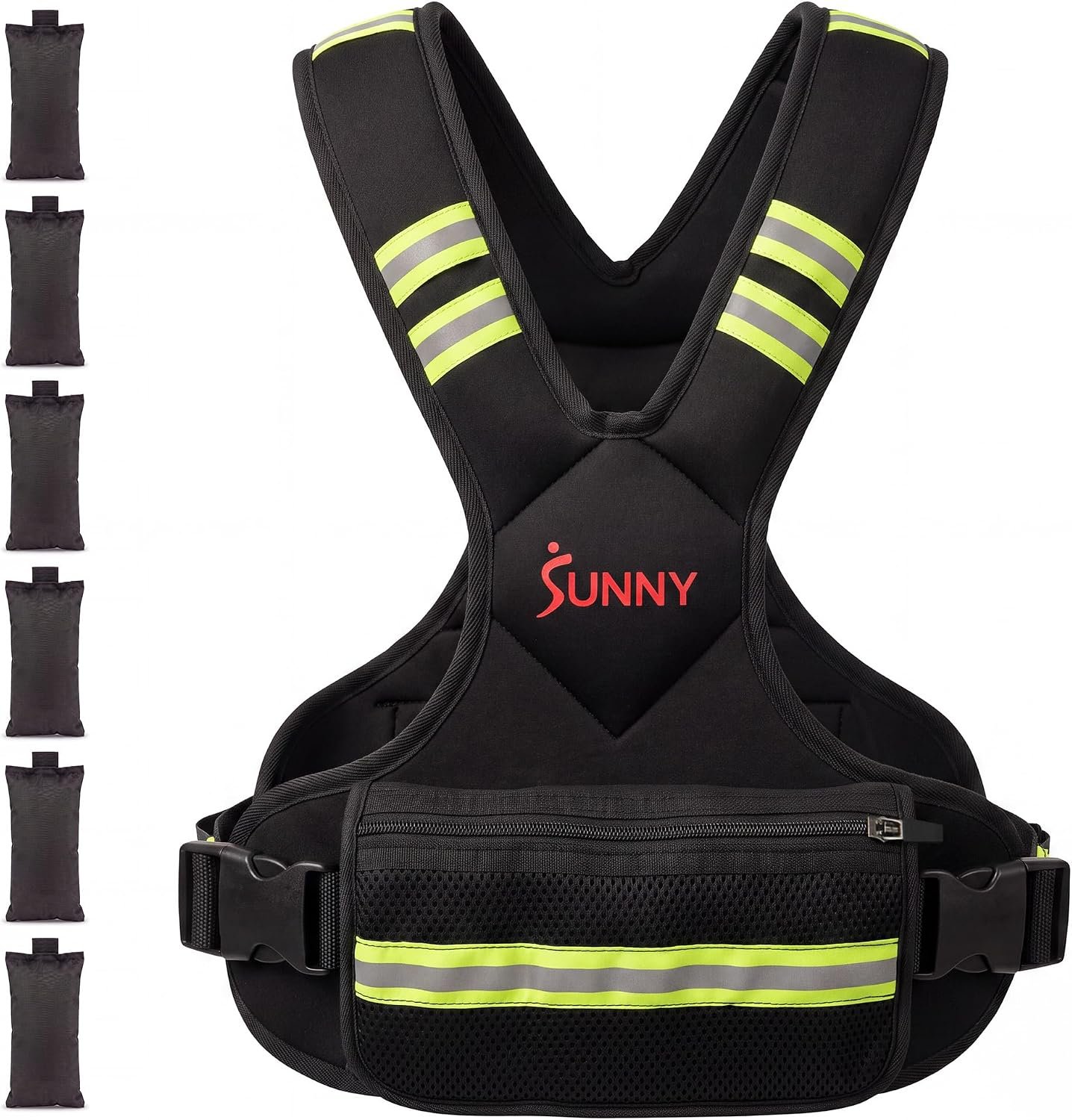 Sunny Health & Fitness Adjustable Weighted Vest with Removable Weights